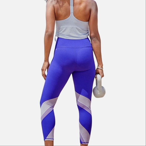 FABLETICS Blue Violet Define PowerHold High-Waisted 7/8 Moisture Wick Leggings - Picture 4 of 7